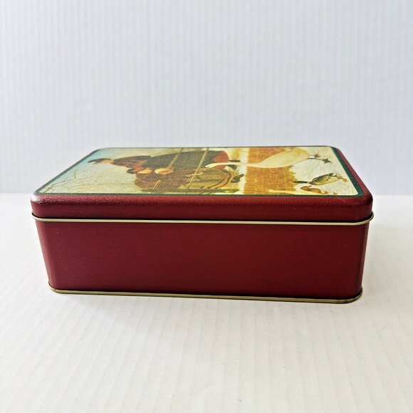 1992 House of Lloyd Tin Box Victorian Era Mother Goose & Ducks Winter Scene NEW! - Picture 2 of 12